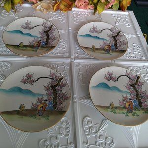Fujita Kutani Set of 4 Salad Plates 7 1/2" diam